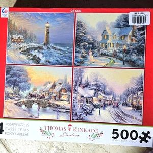 500 pieces x 4 jigsaw puzzles. New in box.